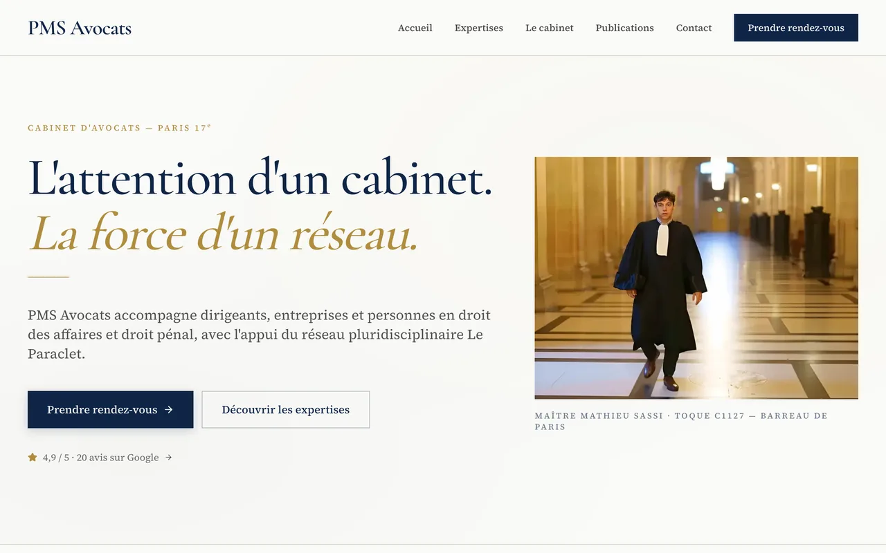 Aperçu du site PMS Avocats
